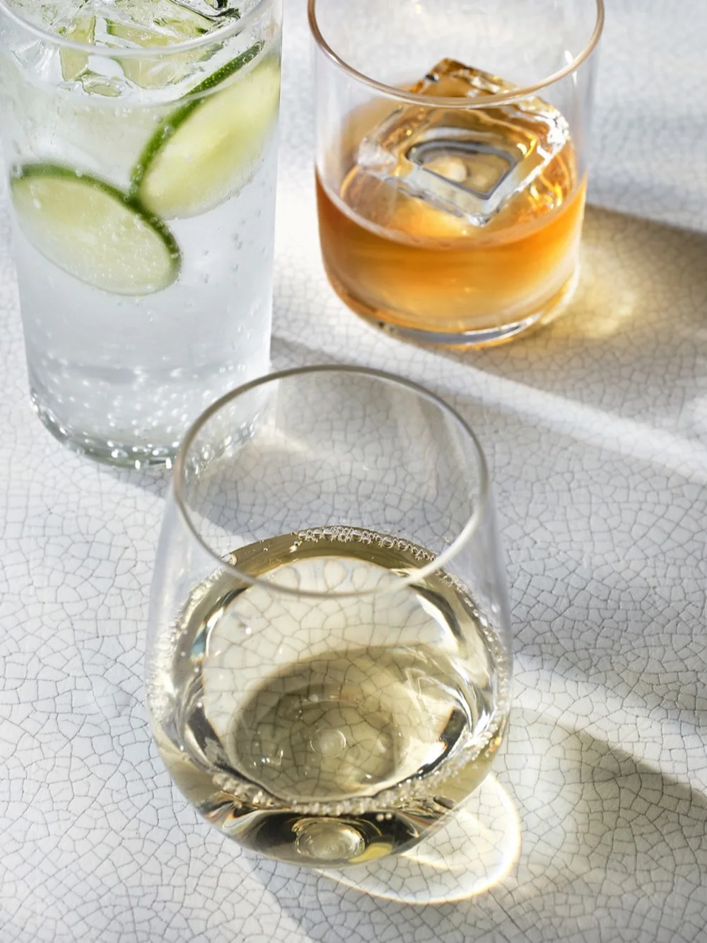 Crate&Barrel Aspen Acrylic Stemless Wine Glasses - Set of 6